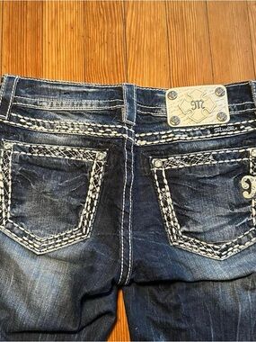 Miss Me Embroidered Dark Wash Denim Shorts